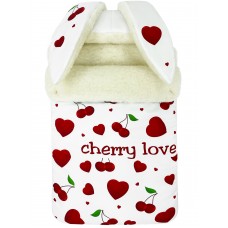 Конверт "Зайка" принт "Cherry Love" Меховой Зима 